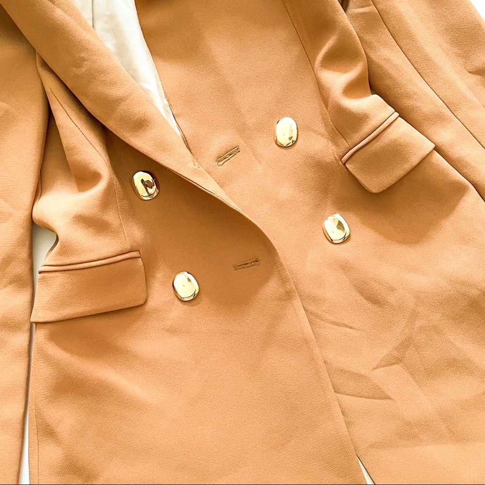 Zara Tan Double-Breasted Blazer Dress - Picture 8 of 9